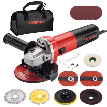 TEENO Meuleuse D'angle 1000W 2000-12000 trs/min Avec 20Accessoires