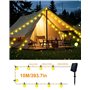 Guirlande Lumineuse Exterieure,12M 100 LED Guirlande Solaire Exterieur,8 Modes IP65 Étanche, Guirlande Lumineuse Solaire, Lumier
