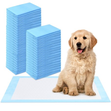 HOMIKLSA 50 Alèses d'apprentissage pour Chiot 60x60cm - 5 Couches Anti-Fuites à Surface Super Absorbante