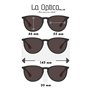 Lunettes de soleil La Optica UV 400 - Unisexe - Pour homme et femme - Vintage - Rondes - Couleurs : miroir - Noir, Noir caoutcho
