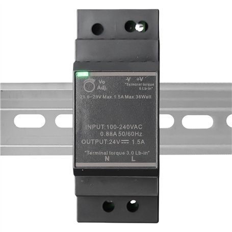 Bloc d'alimentation pour rails DIN 24 V : 24 V CC 30 W 1