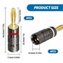 mizikuu 12 Pièces Fiches Bananes, 24K Connecteur Plaqué Or 4,5 mm Fiche Banane pour HiFi Haut-Parleur AV Stéréo Home Cinéma Audi