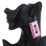CHUANGOU 1 Paire Années 80 Boucles d'oreilles Pendantes à Cassette Boucles d'oreilles Bande Accessoires Femme