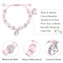 XFSRG Bracelet Licorne pour Fille Bijoux Fantaisie en Perles Roses et Cristaux Bracelet d'Amitié Personnalisé pour Enfants et Ad