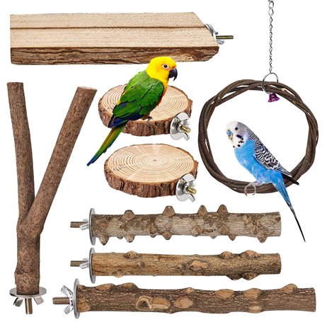 Perchoir Perroquet en Bois Naturel