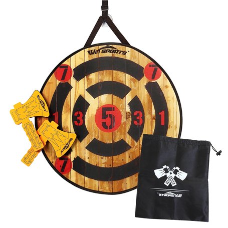 WIn SPORTS Jeu de lancer de hache en mousse - Jeu de fléchettes pour enfants