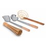 Craft Wok Tools 732W9 Lot de 4 ustensiles de cuisine traditionnels asiatiques avec manche en bois Louche