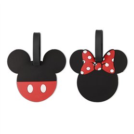 Mickey M Disney Mickey & Minnie Mouse Black and Red 2 Piece Luggage Tags VT700349L.PH