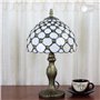 Kinbolas Tiffany-Style 8 Pouces Lampe De Table Vitrail Perles Abat-Jour Petite Lampe De Chevet Lecture Antique Lampe De Bureau S
