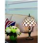 Kinbolas Tiffany-Style 8 Pouces Lampe De Table Vitrail Perles Abat-Jour Petite Lampe De Chevet Lecture Antique Lampe De Bureau S