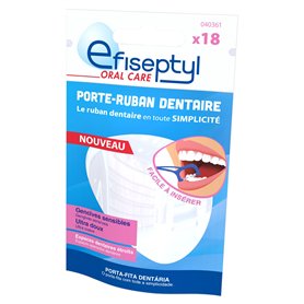 Efiseptyl - Porte-Ruban Dentaire - Gencives Sensibles - Ultra Doux - Espaces Dentaires Étroits - Goût Menthe - x18