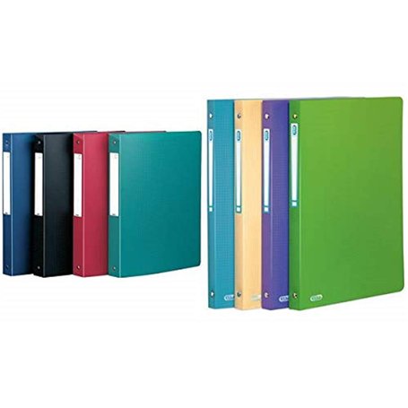 OXFORD Classeur Memphis A4 Dos 40mm 4 Anneaux Ronds Couverture Polypro Vert