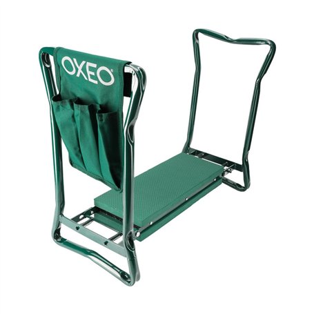 Oxeo Banc de Jardinage - Siège Agenouilloir Pliable - Tabouret Confortable et Antidérapant