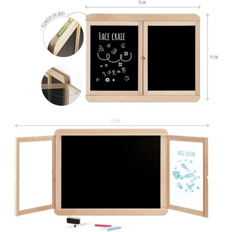 Tableau mural triptyque - JEUJURA - Ardoise craie