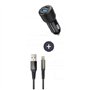 Pack chargeur + câble - THOMSON - Chargeur de voiture 60 W - Câble USB-A vers L 3A