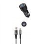 Pack chargeur + câble - THOMSON - Chargeur de voiture 60 W - Câble USB-A vers C 3A - longueur 1.5 m