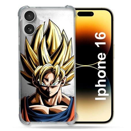 Cokitec Coque Renforcée pour Apple Iphone 16 Plus Manga Dragon Ball Sangoku Portrait