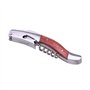LAGUIOLE - Sommelier à Levier Simple - Manche en Bois de Poirier Rouge - Acier Inoxydable Satiné - Couteau aux fonctions de tire