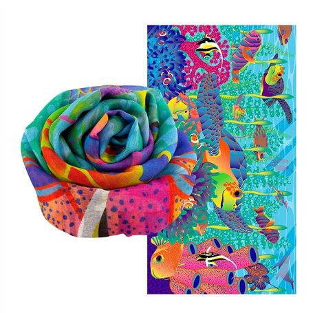 Pylones - Foulard/Paréo Balade - Fluocean - 100 x 180 cm