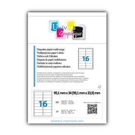 320 étiquettes 99.1 X 33.9 mm étiquettes pour adresse blanches adhésives personnalisables 320 etiquettes 99