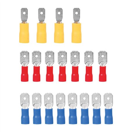 OROK - Coffret de 18 cosses électriques pour Voiture - Lot de 18 cosses Plate mâle - 2.8 à 6.3mm - Rouge