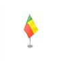 AZ FLAG - Drapeau De Table Bénin Prestige - Drapeau Béninois De Bureau En Satin Avec Hampe De 30cm Et Socle En Métal - 22x15 cm