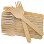 PARENCE.- Lot de 100 Fourchettes en Bois - Couverts en Bois Jetables