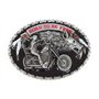 générique Boucle de ceinture moto biker contour style chaine moto et tête de loup. born to be free