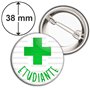 Badgmania Badge Broche 3.8cm Identifiant Pharmacie | Etudiante en Pharmacie | Croix Verte Fond Blanc