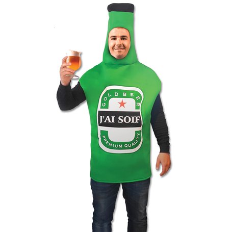 Tralala Fêtes© – Déguisement Adulte Bouteille de Bière – Costume Rigolo & Humoristique pour Anniversaire / Halloween / EVG / Car