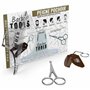 Peigne guide pour rasage + ciseaux à barbe + porte-clés peigne
