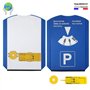 DISQUE STATIONNEMENT ZONE BLEUE avec Gratte Givre Pare Brise Voiture | Jauge de Profondeur de Pneu Auto | Jeton de Caddie | Disq