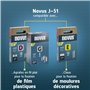 NOVUS TOOLS Agrafeuse manuelle J-51 Kit avec 1200 agrafes │ Agrafeuse et cloueuse professionnelles en aluminium pour agrafes en