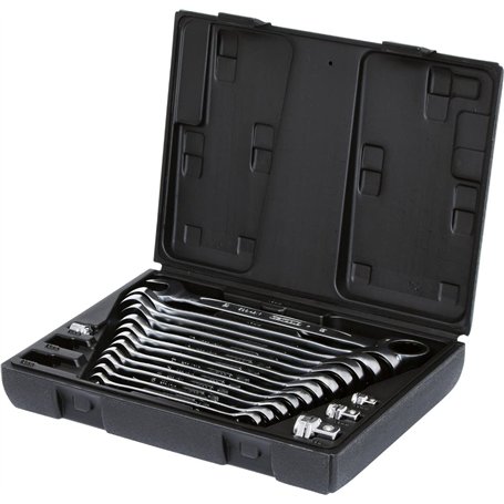 KS TOOLS 503.4266 Coffret clé mixte à cliquet CHROMEplus 16p.8-9-10-11-12-13-14-15-16-17-18-19 mm Argent