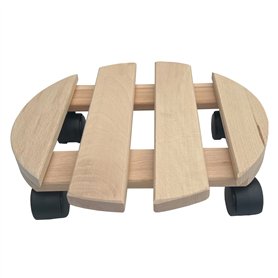 Unbekannt Rouleau à Plantes en Bois Massif Rond de 30 cm à 120 kg