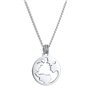 Kuzzoi Collier pour homme fabriqué à la main en argent sterling 925 avec pendentif globe terrestre (15 mm) pour homme