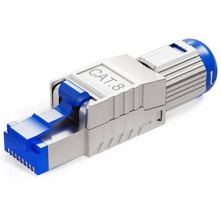 HB-DIGITAL 1 fiche réseau CAT 8.1 RJ45 à sertir pour câble de pose Ethernet LAN sans outil - Contacts plaqués or - Entièrement b