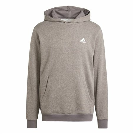 Sweat à capuche homme Adidas Seasonal Essentials Melange Hoodie Marron Beige