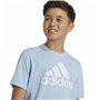 T-shirt à manches courtes unisex Adidas Essentials Bleu Bleu ciel