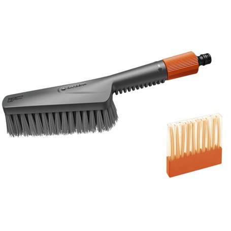 Gardena Cleansystem Kit de lavage avec brosse à main S souple : brosse pour surfaces sensibles & recoins étroits