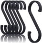 PEPAXON Lot de 20 crochets en métal en forme de S pour cuisine - En aluminium - Pour salle de bain - Noir