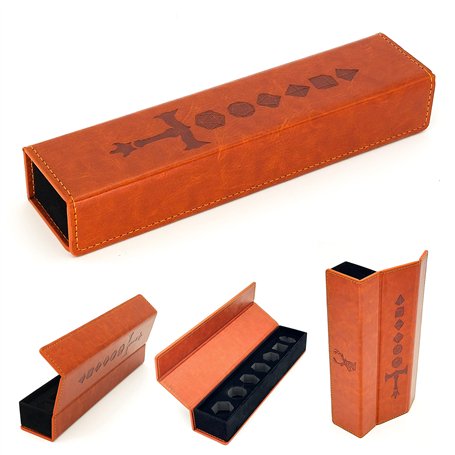 LORE Étui à lancer au design cube en cuir élégant pour jeux de rôle de tablette tels que D&D