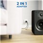 deleyCON Multiprise Intérieur Câble Électrique Euro Adaptateur de Courant & Fiche Euro 2x Euro Femelle 2,5A Intérieur Max. 1100W
