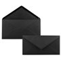 Lot de 25 enveloppes à lettre - Noir - DIN long - 110 x 220 mm (11 x 22 cm) - Fermeture humide sans fenêtre - Idéal pour cartes