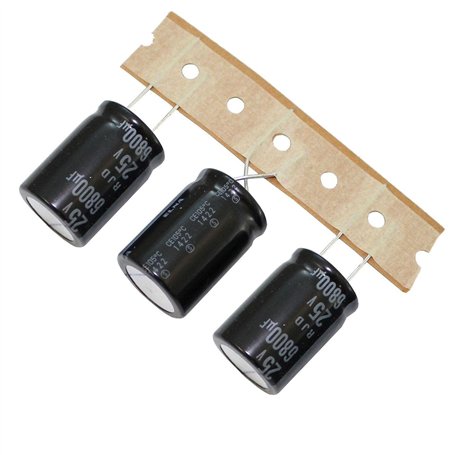 5x Condensateur Elko radial 6800µF 25V | Condensateur électrolytique jusqu'à 105°C | 6800uF Electrolytic Capacitor from Elna