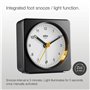 Braun Classic Analogue Alarm Clock with Snooze and Light, Quiet Quartz Sweeping Movement, Crescendo Beep Alarm in Black and Whit