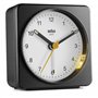 Braun Classic Analogue Alarm Clock with Snooze and Light, Quiet Quartz Sweeping Movement, Crescendo Beep Alarm in Black and Whit