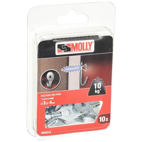 Molly M60010-XJ Crochets plats pour vis Ø 3.5/4 mm