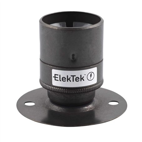 ElekTek Douille patère fixe à culot à vis E27 ES Edison avec jupe lisse idéale pour les ampoules à filament vintage à montage en