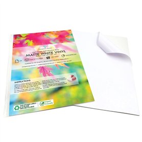 Evergreen Goods 30 Feuilles A4 Vinyle Blanc Mat Papier Autocollant | Papier Stickers Pvc Imperméable Pour Imprimantes Jet D'encr